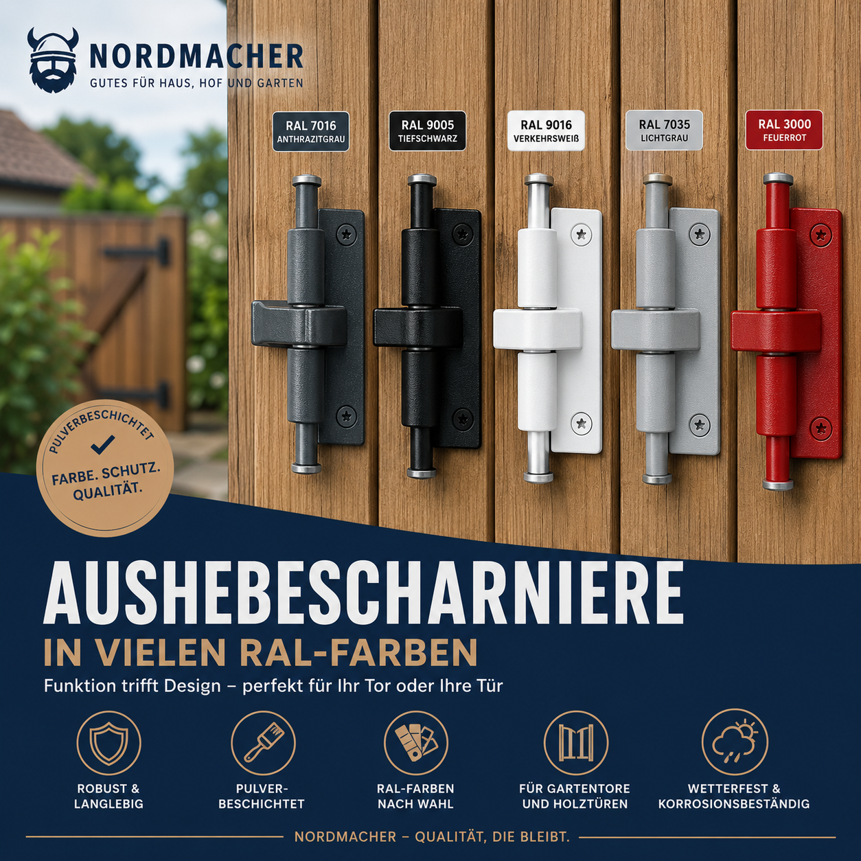 Beschichtete Aushebescharniere in RAL-Farben – Funktion trifft auf Design