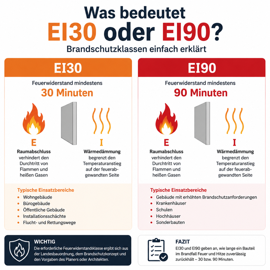 Was bedeutet EI30 oder EI90?