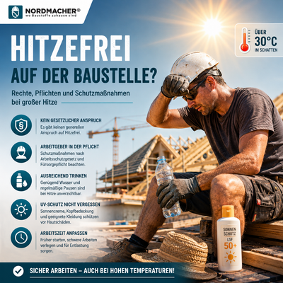 Hitzefrei auf der Baustelle – ab wann muss der Arbeitgeber handeln?