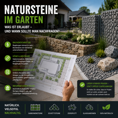 Wie viele Natursteine darf man auf dem eigenen Grundstück verbauen?