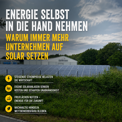 Hohe Strompreise belasten Unternehmen – warum immer mehr Betriebe auf eigene Solarenergie setzen