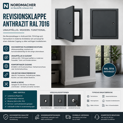 Revisionsklappe Anthrazit RAL 7016 – Modernes Design trifft auf langlebige Qualität