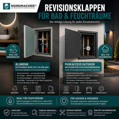 Revisionsklappe für Badezimmer und Feuchträume – Welche Lösung ist die richtige?