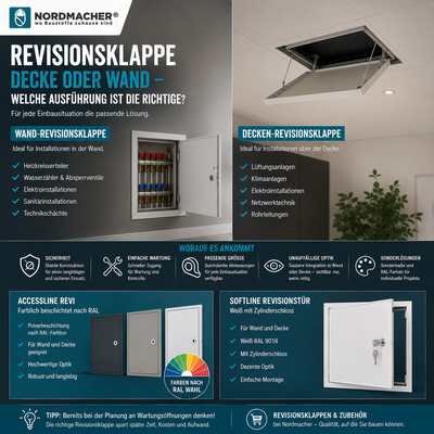 Revisionsklappe Decke oder Wand – welche Ausführung ist die richtige?