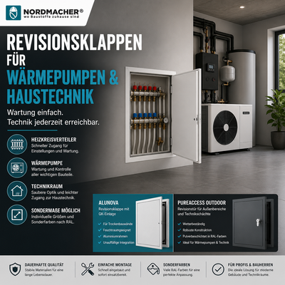 Revisionsklappen für Wärmepumpen und Haustechnik – sinnvoll oder notwendig?