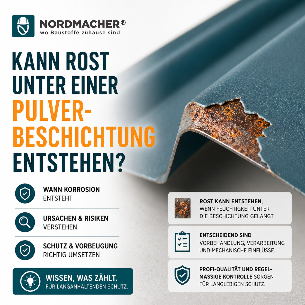 Korrosionsschutz durch Pulverbeschichtung auf Stahlbauteilen im Außenbereich