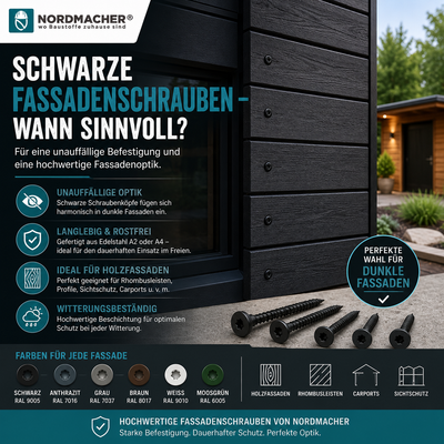 Schwarze Fassadenschrauben – wann sind sie sinnvoll?