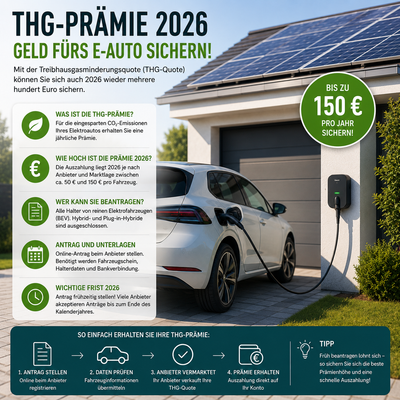 THG-Prämie 2026: Lohnt sich die Auszahlung für E-Auto-Besitzer noch?
