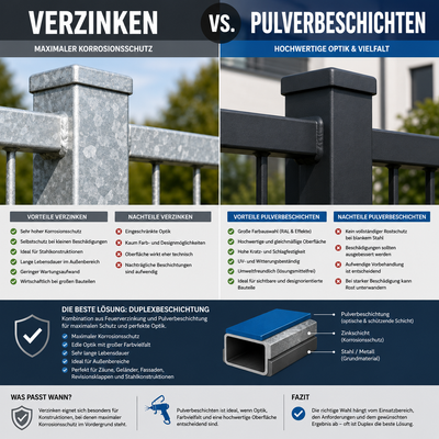 Verzinken oder Pulverbeschichten – Was ist die bessere Wahl?