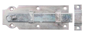 Türriegel gerade mit Schlaufe 140 mm gelb verzinkt – Knopfgriff, Plattenbreite 52 mm, 1 Stück