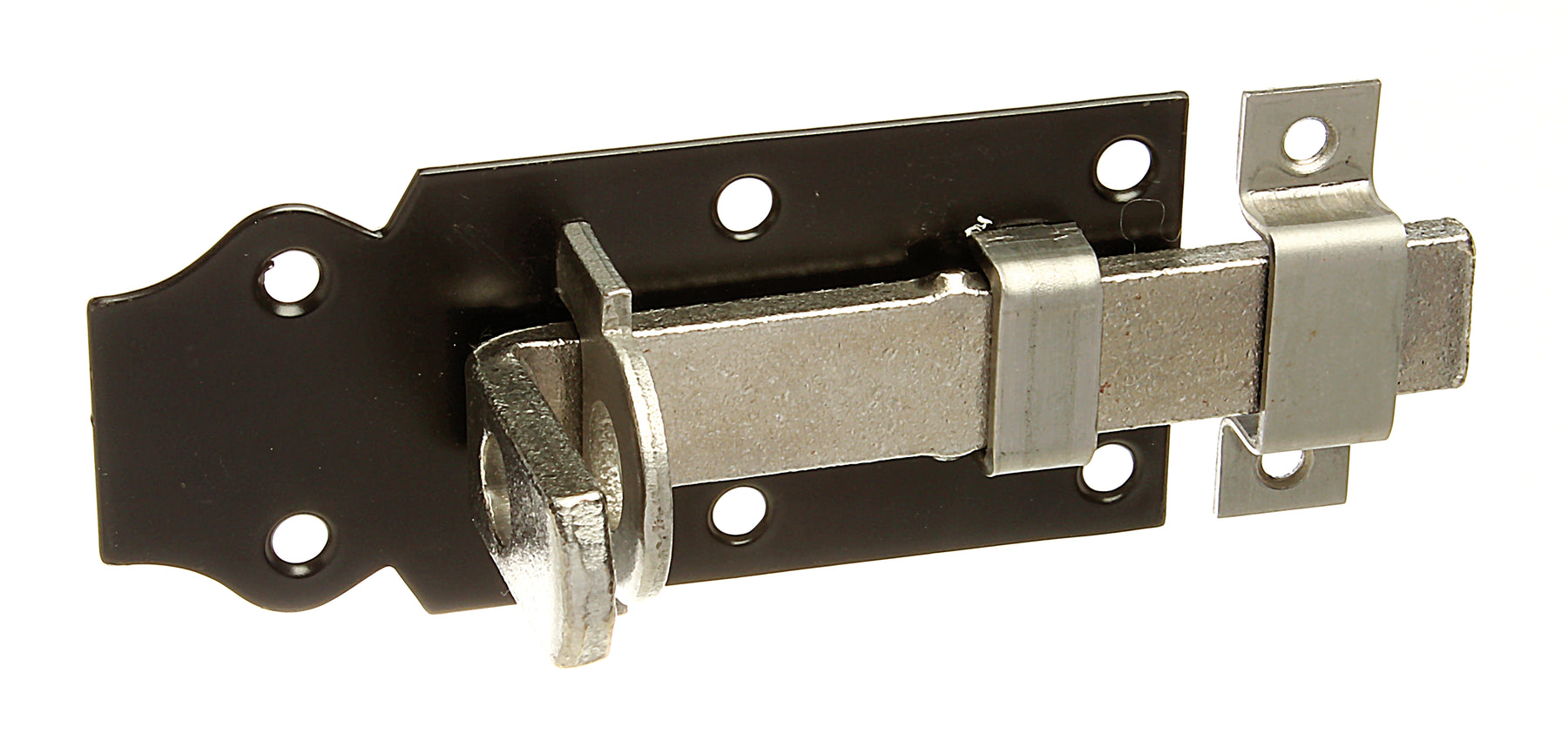 Schlossriegel blau verzinkt Platte Schlaufe 100 mm