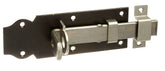 Schlossriegel blau verzinkt Platte Schlaufe 140 mm
