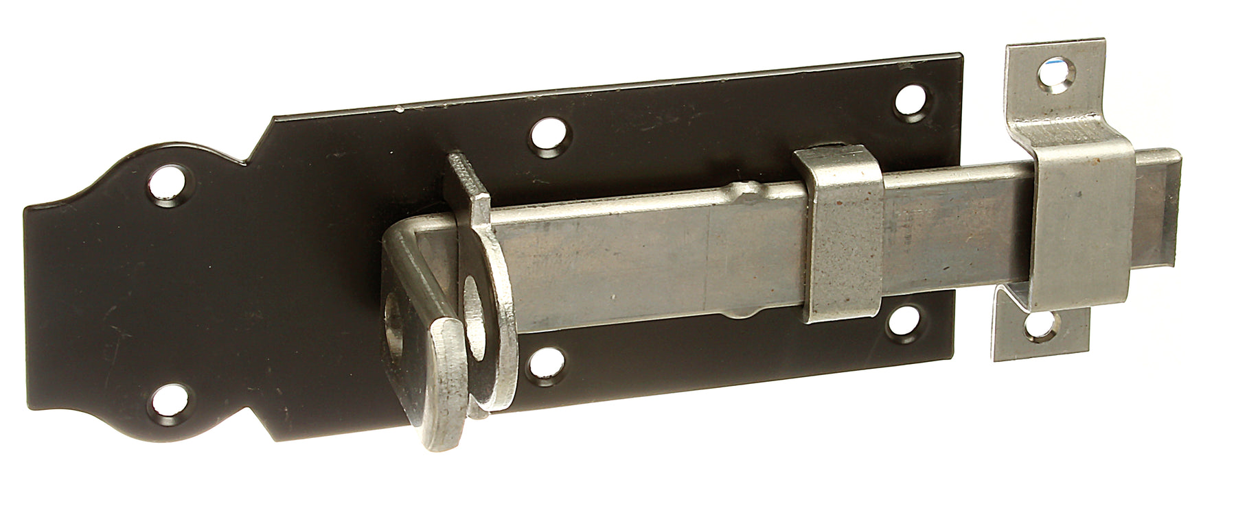 Schlossriegel blau verzinkt Platte Schlaufe 140 mm