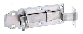 Schlossriegel gekröpft mit Schließblech 120 mm verzinkt dickschichtpassiviert – flacher Griff, 1 Stück