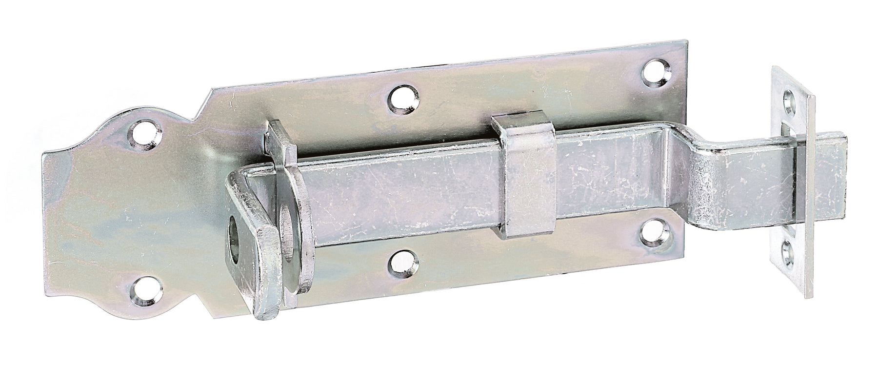 Schlossriegel gekröpft mit Schließblech 140 mm