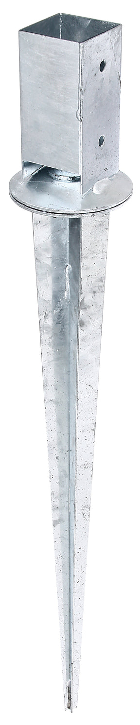 Einschlag-Bodenhülse verstellbar für Vierkantholzpfosten 71 x 71 mm (900 mm lang) feuerverzinkt, 1 Stück