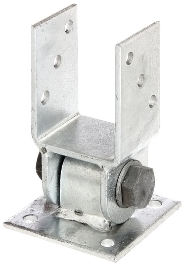 Pfostenträger mit beweglichem Oberteil feuerverzinkt zum Aufschrauben 71 mm