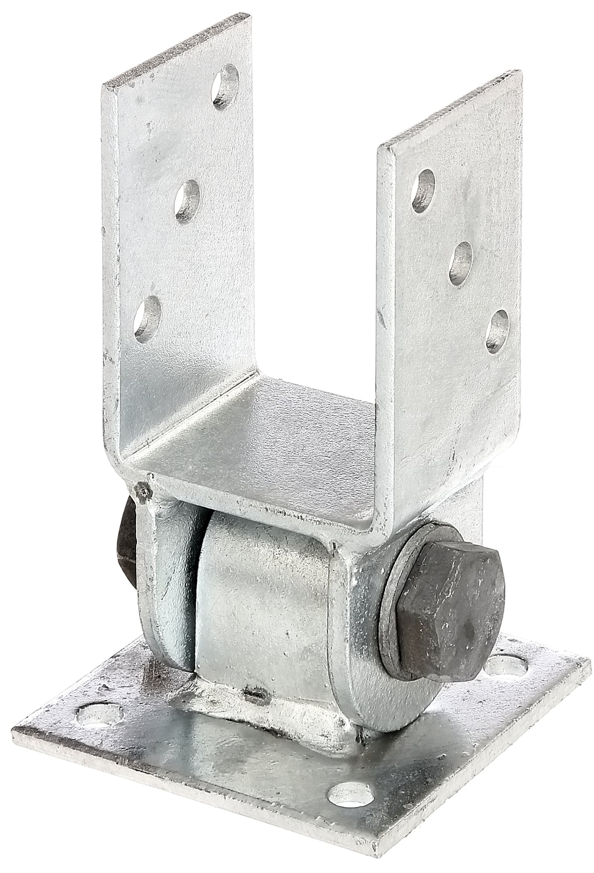 Pfostenträger mit beweglichem Oberteil feuerverzinkt zum Aufschrauben 71 mm
