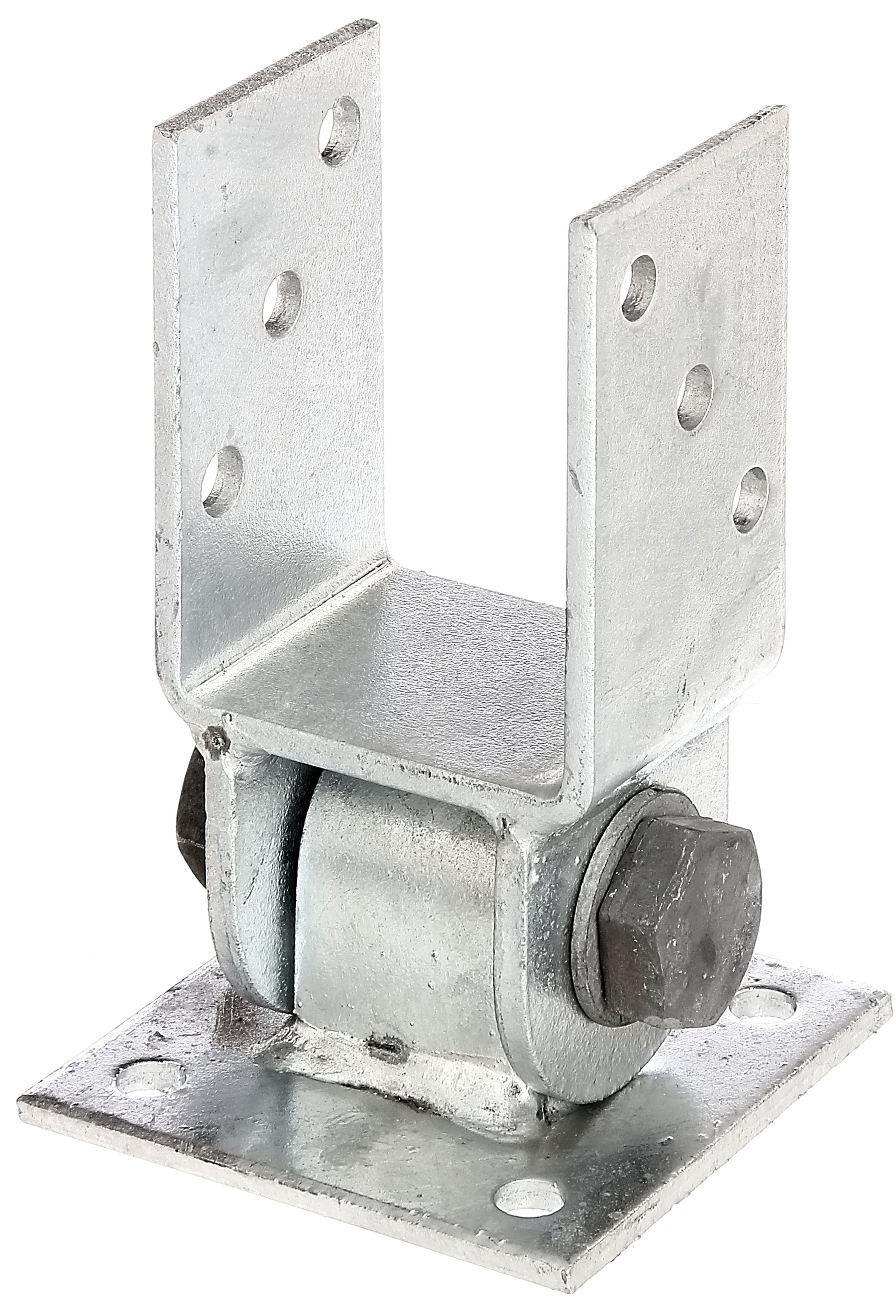 Pfostenträger mit beweglichem Oberteil feuerverzinkt zum Aufschrauben 71 mm