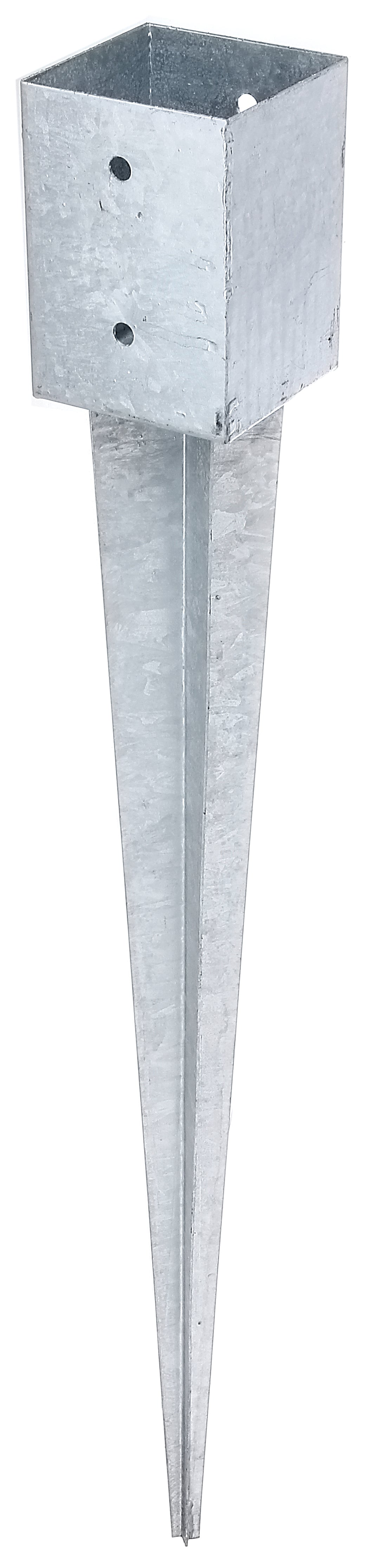 Einschlag-Bodenhülse für Vierkantholzpf feuerverzinkt zum Einbetonieren 101x101mm/900mm