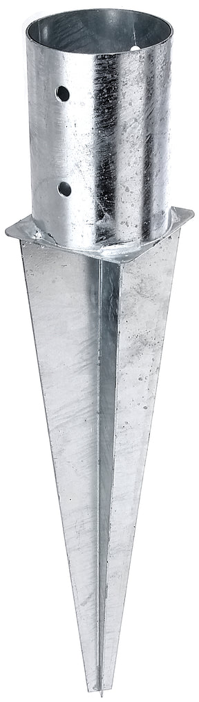 Einschlag-Bodenhülse für Rundholzpfosten Ø 101 mm (600 mm lang) feuerverzinkt – zum Einschlagen, 1 Stück