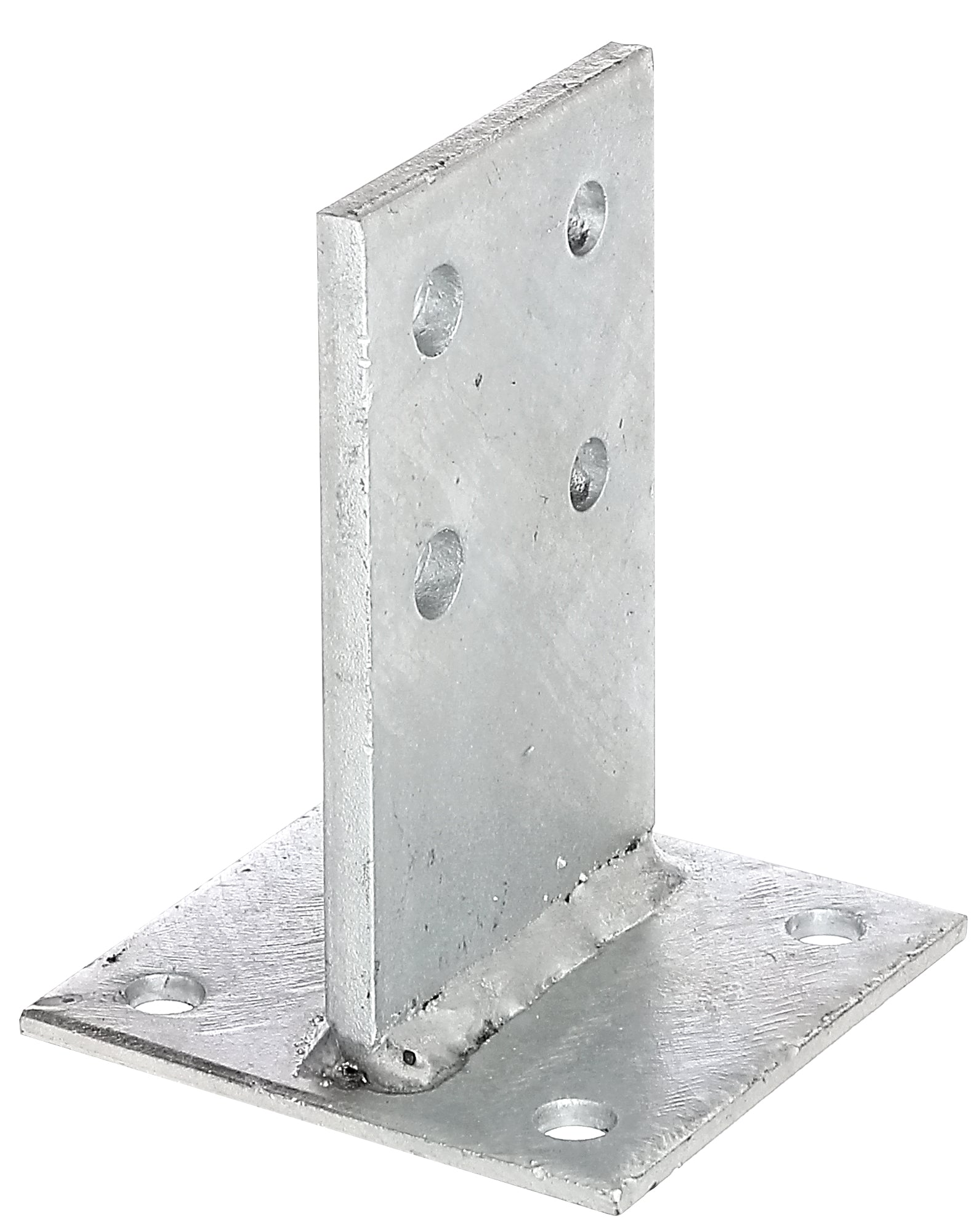 T-Pfostenträger mit Steg Typ 399 80 x 130 mm feuerverzinkt – zum Aufschrauben, Steg 8 mm stark, 1 Stück