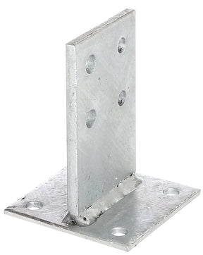 T-Pfostenträger mit Steg Typ 399 80 x 130 mm feuerverzinkt – zum Aufschrauben, Steg 8 mm stark, 1 Stück