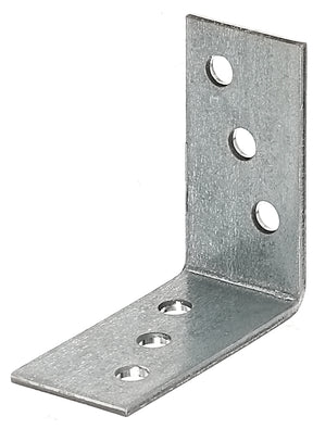 Winkelverbinder 40 x 40 x 20 mm sendzimirverzinkt – 2 mm stark, 6 Löcher, Packung mit 25 Stück