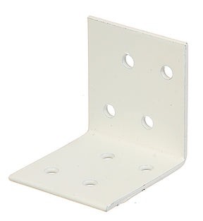 Winkelverbinder 40 x 40 x 40 mm weiß – 2 mm stark, 8 Löcher, 1 Stück