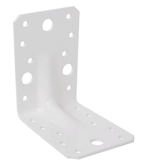 Schwerlast-Winkelverbinder mit Sicke 90 x 90 x 65 mm weiß – CE nach ETA-08/0165, 2,50 mm stark, 1 Stück