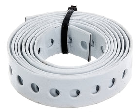 Lochband 17 mm x 1,5 m verzinkt, weiß beschichtet – Lochung Ø 7 mm, Lochabstand 12 mm, 1 Stück
