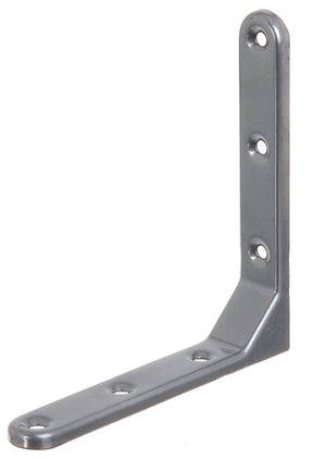 Zierwinkel geprägt 130 x 130 x 21 mm aluminiumgrau – 1,50 mm stark, 6 Löcher, 1 Stück