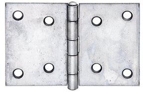 Scharnier breit 60 x 90 mm Edelstahl – mit vernietetem Edelstahlstift, 1,25 mm stark, 8 Löcher, 1 Stück