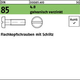 DIN 85 4.8 galvanisch verzinkt - Flachkopfschrauben