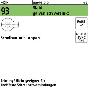 DIN 93 Stahl galvanisch verzinkt - Scheiben
