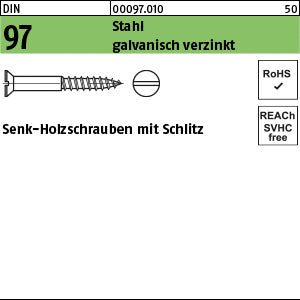 DIN 97 Stahl galvanisch verzinkt - Holzschrauben