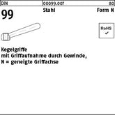 DIN 99 Stahl N 50 geneigt mit Gewinde - Kegelgriffe