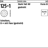 DIN 125 Stahl HV B 1, 1 blank gedreht - Scheiben