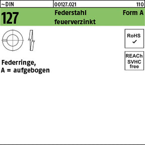 DIN 127 Federstahl A 6 feuerverzinkt - Federringe