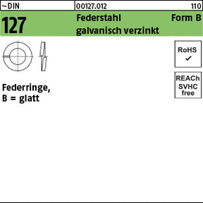 DIN 127 Federstahl B 2 galvanisch verzinkt - Federringe