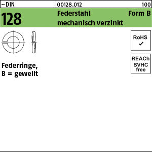 DIN 128 Federstahl B 3 mechanisch verzinkt mech Zn - Federringe