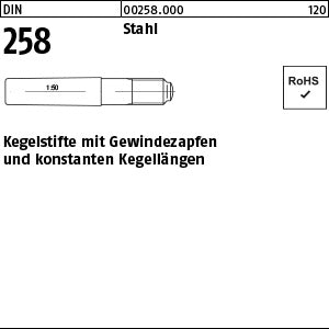DIN 258 Stahl - Kegelstifte