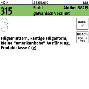 Flügelmu. klein Form Stahl galvanisch verzinkt - Flügelmu., kleine Form