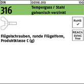 DIN 316 GT/Stahl galvanisch verzinkt - Flügelschrauben