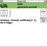 DIN 434 Stahl / ÜH 9 galvanisch verzinkt Neigung 8 % galvanisch verzinkt - U-Scheiben