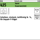 DIN 435 Stahl / ÜH 9 feuerverzinkt - I-Scheiben