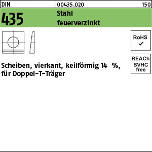 DIN 435 Stahl / ÜH 9 feuerverzinkt - I-Scheiben