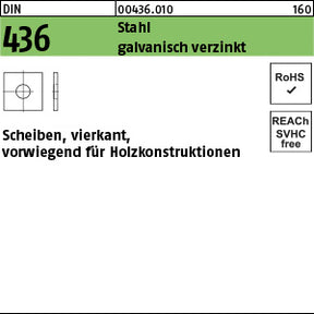 DIN 436 Stahl galvanisch verzinkt - Scheiben