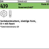 DIN 439 04 BM 8 feuerverzinkt Gewindetoleranz 6H feuerverzinkt - Sechskantmuttern