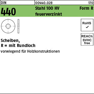 DIN 440 Stahl R 6, 6 feuerverzinkt - Scheiben